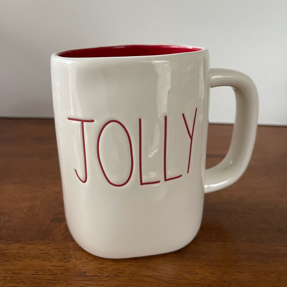 Rae Dunn Artisan Collection By Magenta White Christmas Santa "Jolly" Mug